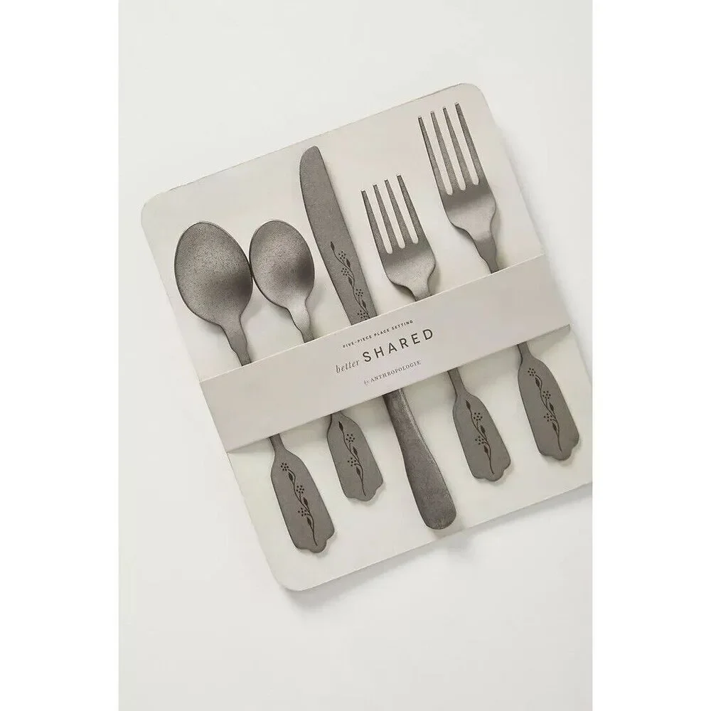 ANTHROPOLOGIE Hammond Flatware Better Shared Five-Piece Place Setting NEW